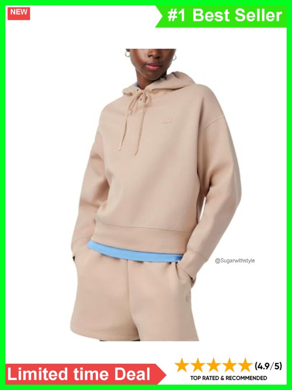 Oversized Adjustable Hoodie Organic Cotton Recycled Polyester Crocodile